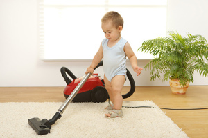 Baby Boy With Vacuum Cleaner